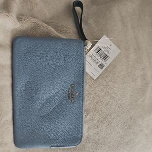 Kate Spade Slate Blue Leather Wristlet